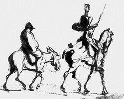 Дон Кихот и Санчо Панса (О. Домье, ок. 1870 г.)