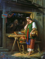 В лавке (С.И. Грибков, 1882 г.)