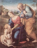 Рафаэль Санти. Святое семейство с ягнёнком. 1507. Прадо