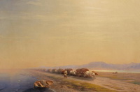 Волы на перешейке (И.К. Айвазовский, 1860 г.)