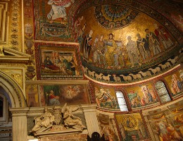 13-й век, Санта-Мария-ин-Трастевере, Рим, мозаика, смальта