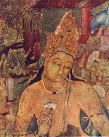 Будда (стенная роспись пещерного храма в Аджанте)